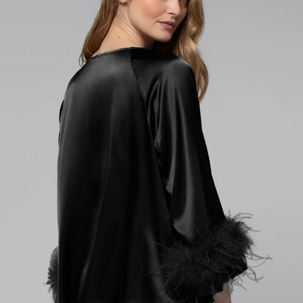 Max et Moi Triss silk top with feathers