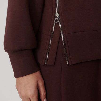 Varley Novi Long Line Mock Neck Sweat – Deep Mahogany