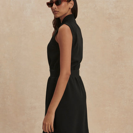 Varley Polyanna Half Zip Dress – Black