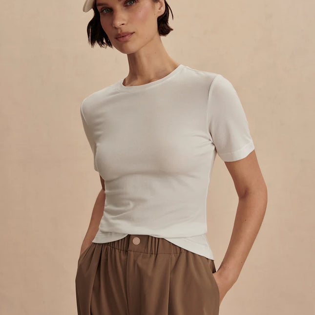 Varley Regina Fitted Tee – White