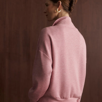 Varley Hawley Half Zip Sweat – Rose Marl