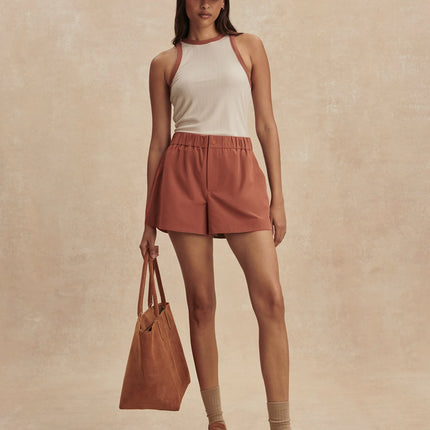 Varley Nila Mid Rise Short – Terracotta