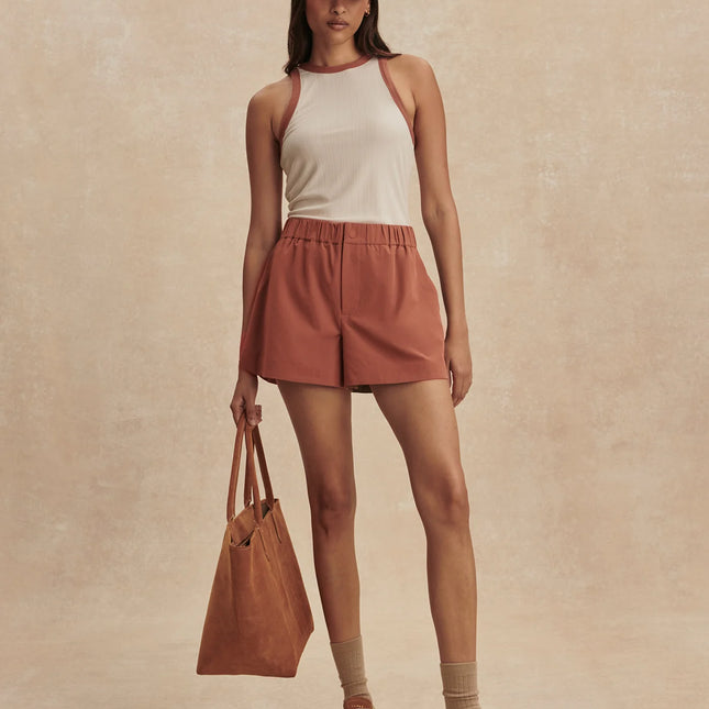 Varley Nila Mid Rise Short – Terracotta