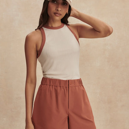 Varley Nila Mid Rise Short – Terracotta